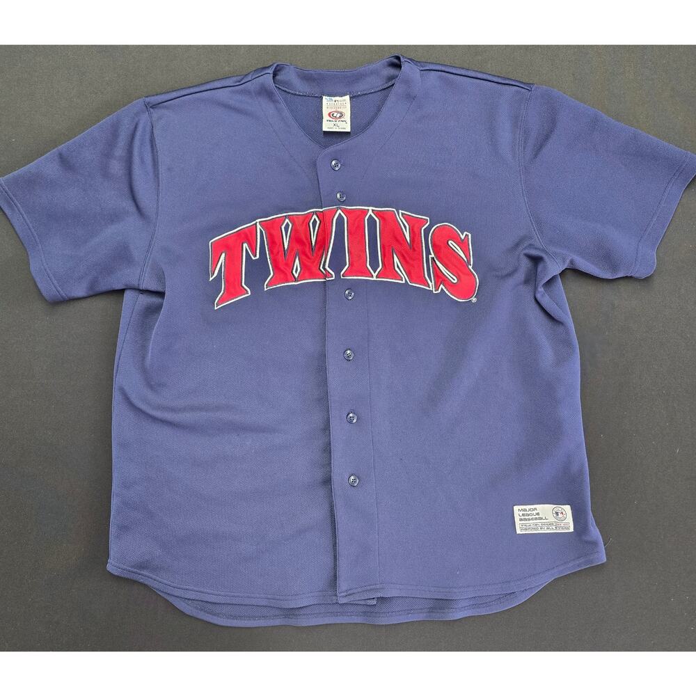 Vintage Minnesota Twins Hunter #84 True Fan MLB Baseball Jersey Mens XL Blue